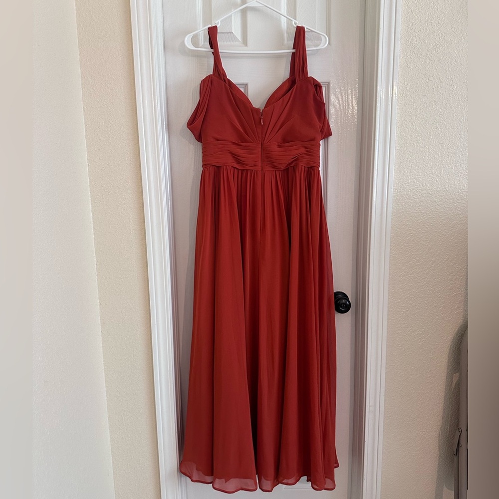 Burnt orange, shoulder and off shoulder strap, padded